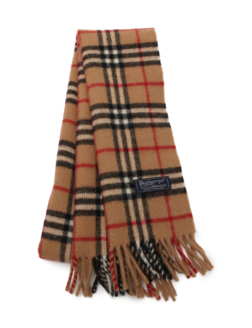バーバリー Burberry マフラー チェック柄 ウール ベージュ 赤 白 ハイブランド ブランド専門の中古通販サイト 2870