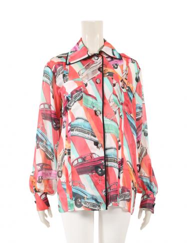 CHANEL・トップス・ シャツブラウス シルク ピンク マルチカラー