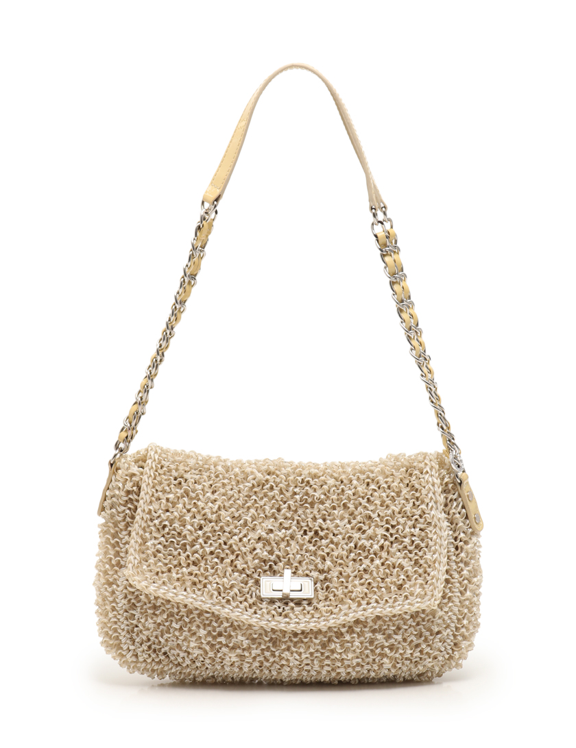 アンテプリマ Anteprima ワイヤーバッグ チェーンショルダーバッグ Pvc エナメルレザー 白 ベージュ アイボリー ハイブランド ブランド専門の中古通販サイト 308101