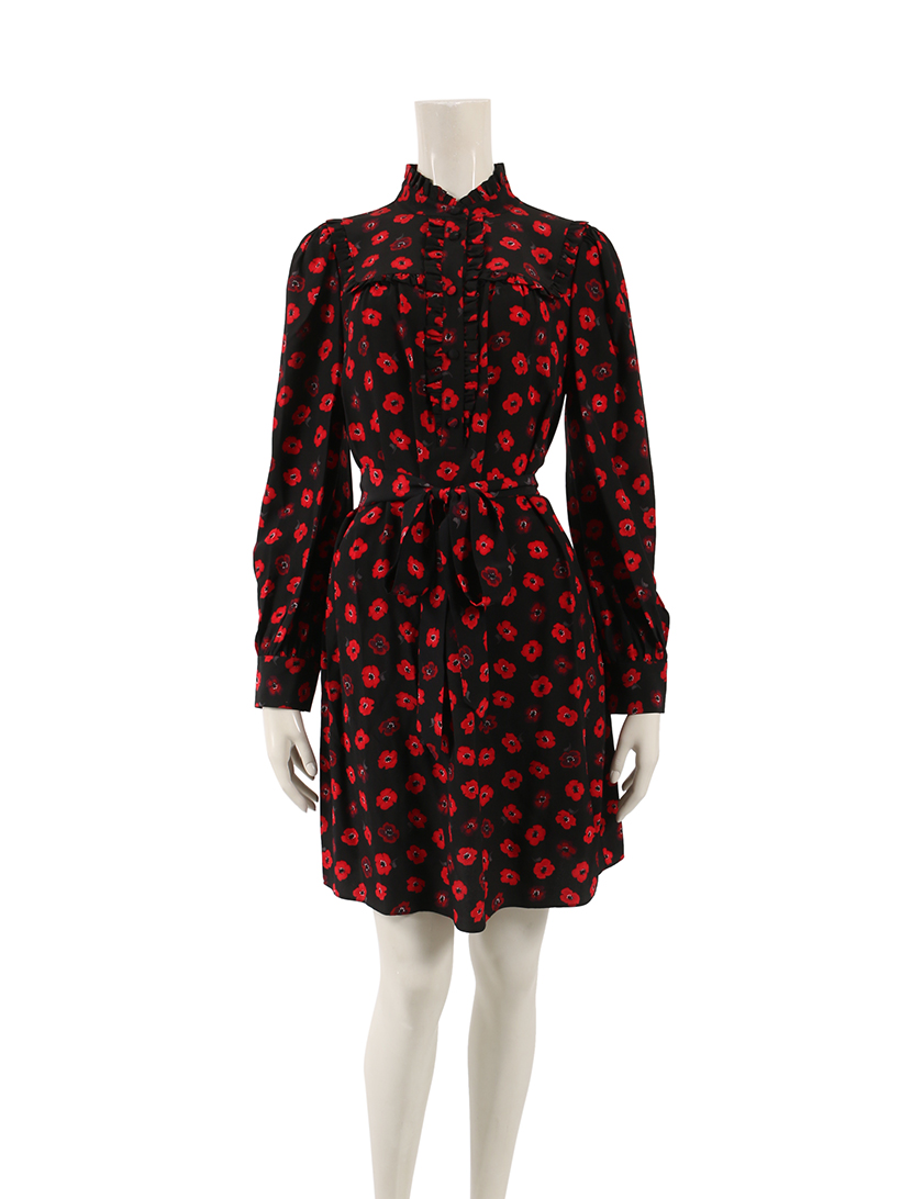 ケイトスペード Kate Spade Mini Poppy Shirtdress ワンピース 黒 赤 ハイブランド ブランド専門の中古通販サイト