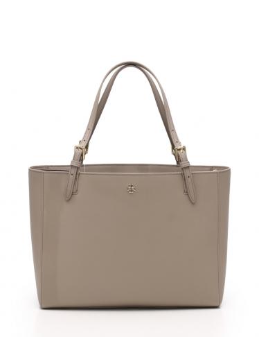 トリーバーチ(TORY BURCH)EMERSON|BUCKLE|TOTE|エマーソン|トートバッグ|レザー|グレーベージュ|ハイブランド・ブランド専門の中古通販サイト(306705)