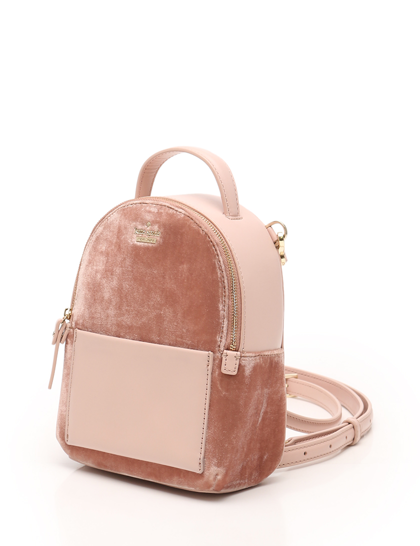 ケイトスペード(kate spade)WATSON|LANE|VELVET|MERRY|リュック|バックパック||レザー|ベロア|ピンクベージュ|ハイブランド・ブランド専門の中古通販サイト(306369)