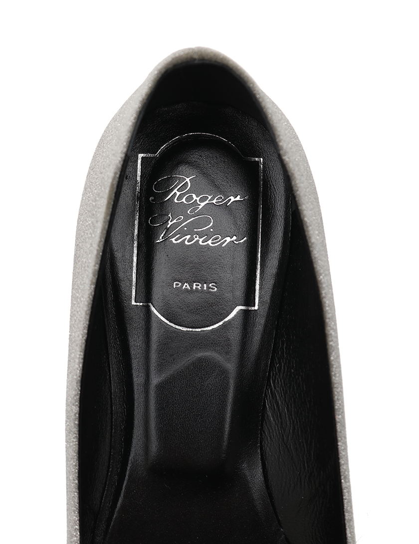 ロジェヴィヴィエ(Roger Vivier)ビジュー|パンプス|レザー||シルバー|ハイブランド・ブランド専門の中古通販サイト(310960)