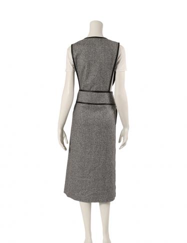 タエアシダ Tae Ashida ワンピース ウール フェイクレザー グレー 黒 ハイブランド ブランド専門の中古通販サイト