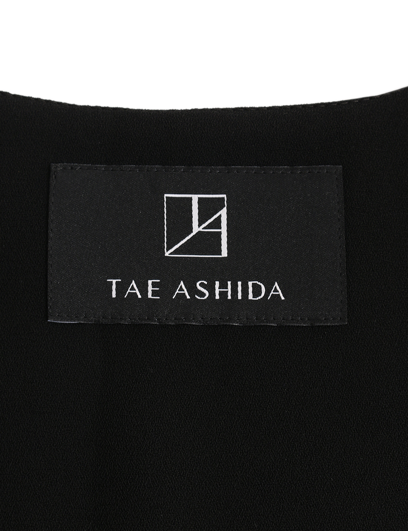 タエアシダ Tae Ashida ワンピース ウール フェイクレザー グレー 黒 ハイブランド ブランド専門の中古通販サイト