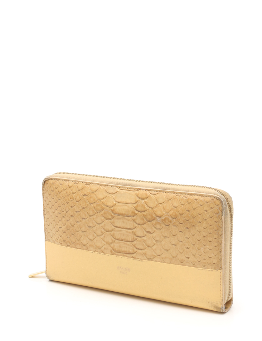 セリーヌ(CELINE)|ラウンドファスナー長財布|レザー|黄|クロコ切替|ハイブランド・ブランド専門の中古通販サイト(312655)