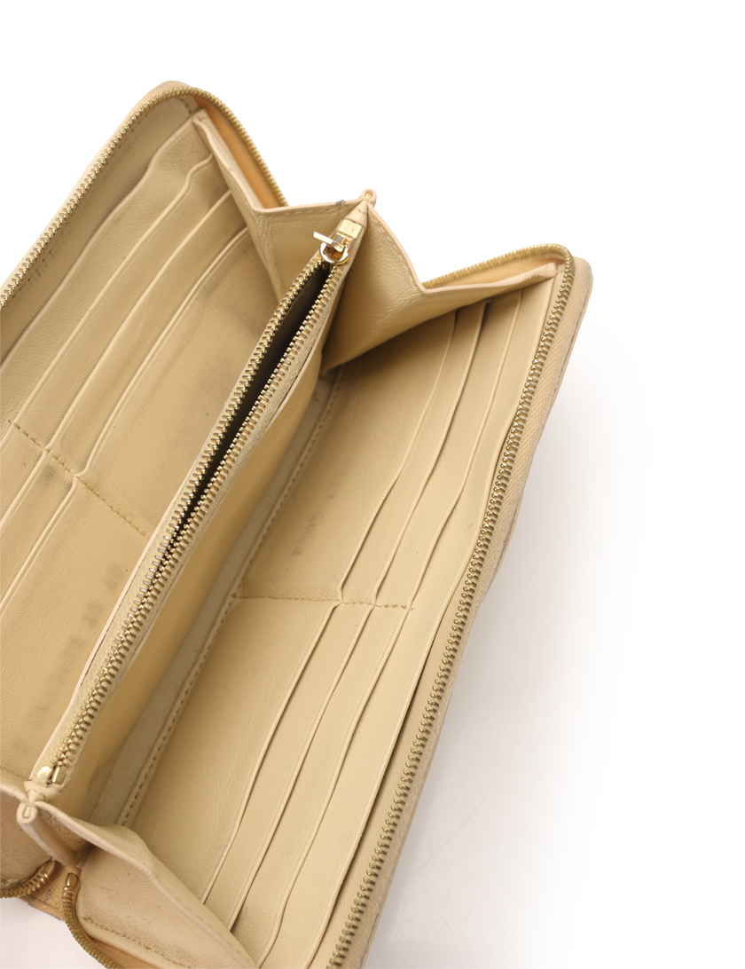 セリーヌ(CELINE)|ラウンドファスナー長財布|レザー|黄|クロコ切替|ハイブランド・ブランド専門の中古通販サイト(312655)