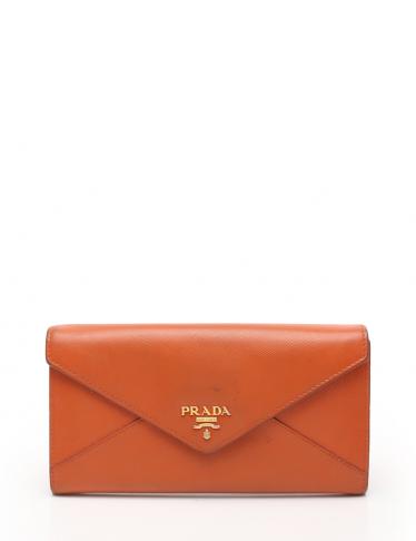 PRADA・財布・小物・ 二つ折り長財布 サフィアーノレザー オレンジ 