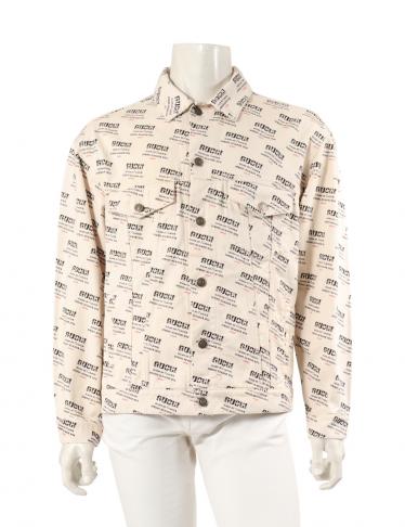 GUCCI・アウター・グッチスタンプ プリント デニムジャケット コットン