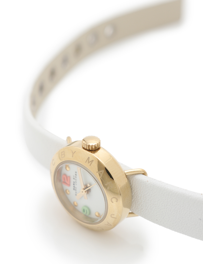 マークバイマークジェイコブス(MARC BY MARC JACOBS)エイミー|ディンキー|レディース|腕時計|クオーツ|SS|レザー|イエローゴールド|白|白文字盤|ハイブランド・ブランド専門の中古通販サイト(310610)