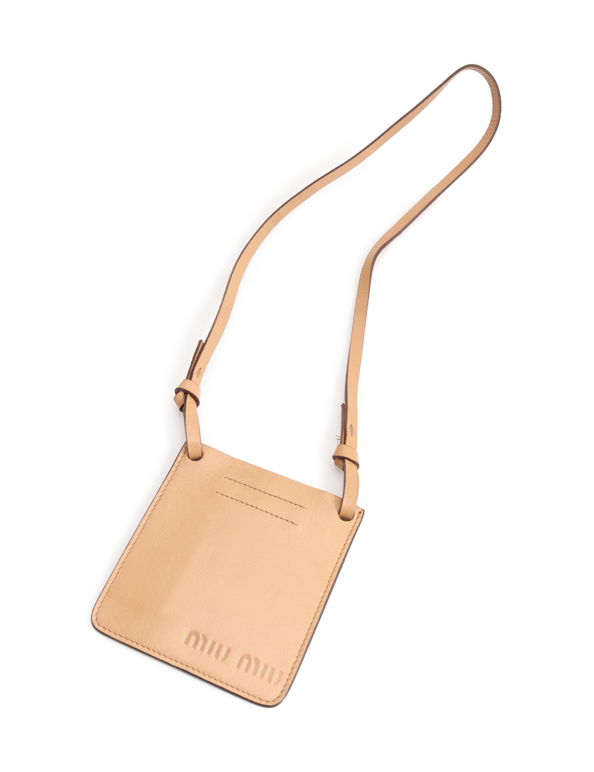 ミュウミュウ(miu miu)|ショルダーポーチ|レザー|ベージュ|ハイブランド・ブランド専門の中古通販サイト(320926)