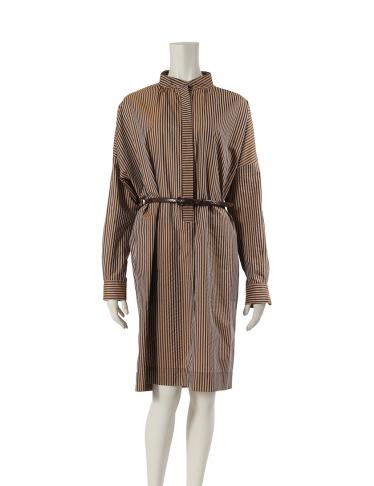 マックスマーラ Max Mara Estasi ワンピース ストライプ柄 ベージュ 茶 ハイブランド ブランド専門の中古通販サイト