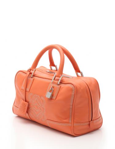 ロエベ(LOEWE)アマソナ28|ハンドバッグ|ナッパレザー|オレンジ|ハイブランド・ブランド専門の中古通販サイト(327336)