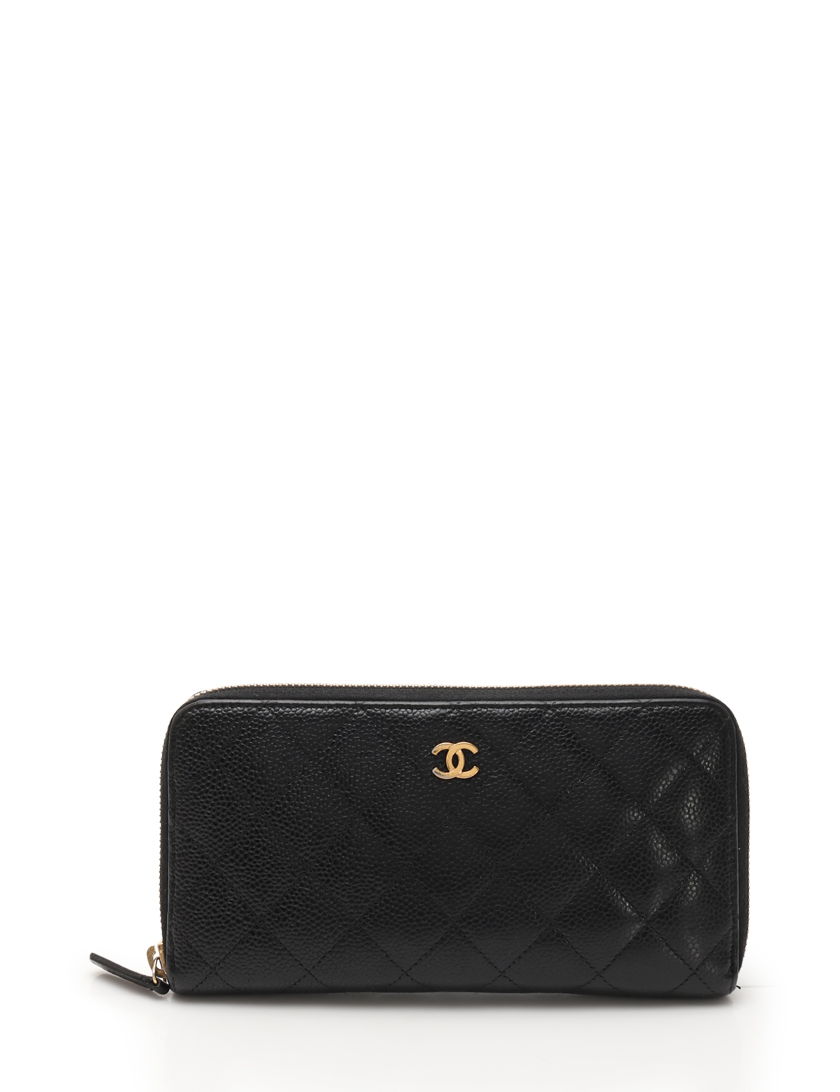シャネル Chanel タイムレスクラシック マトラッセ ココマーク ラウンドファスナー長財布 キャビアスキン 黒 ハイブランド ブランド専門の中古通販サイト 328857