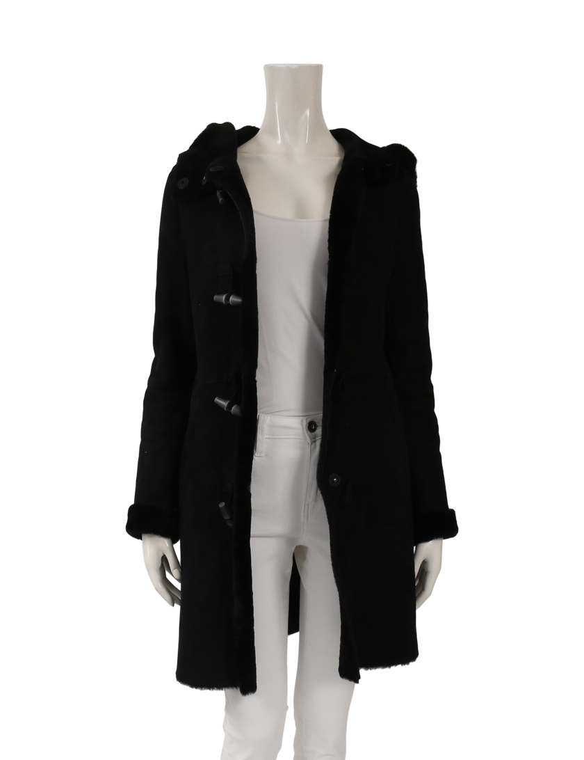 セオリー Theory ダッフルコート ムートンコート 黒 ハイブランド ブランド専門の中古通販サイト