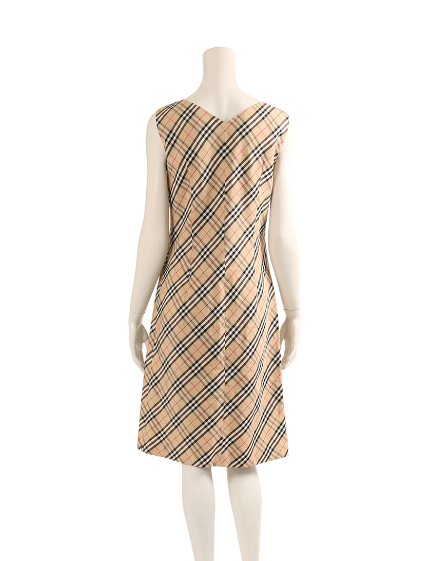 メール便全国送料無料 美品 バーバリー ロンドン ワンピース チェック ベージュ 進化版