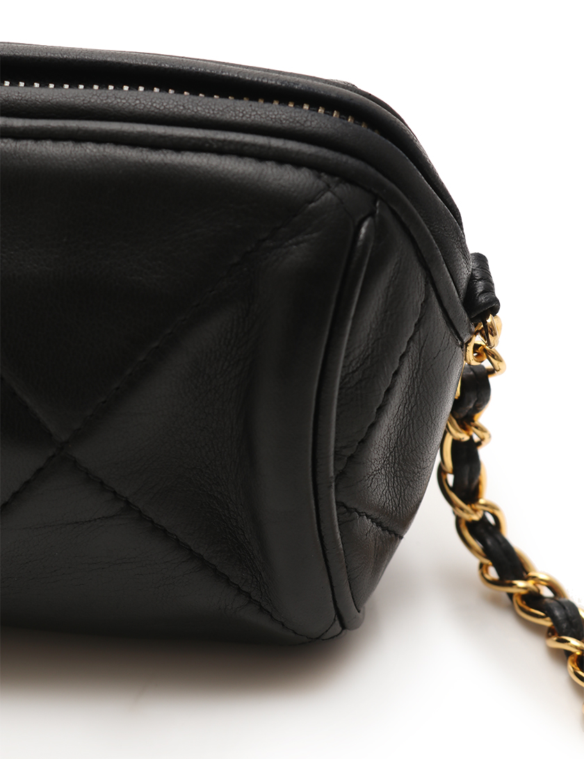 シャネル(CHANEL)ココマーク|筒形チェーンショルダーバッグ|ラムスキン|黒|ヴィンテージ|フリンジ|ハイブランド・ブランド専門の中古通販サイト(338495)