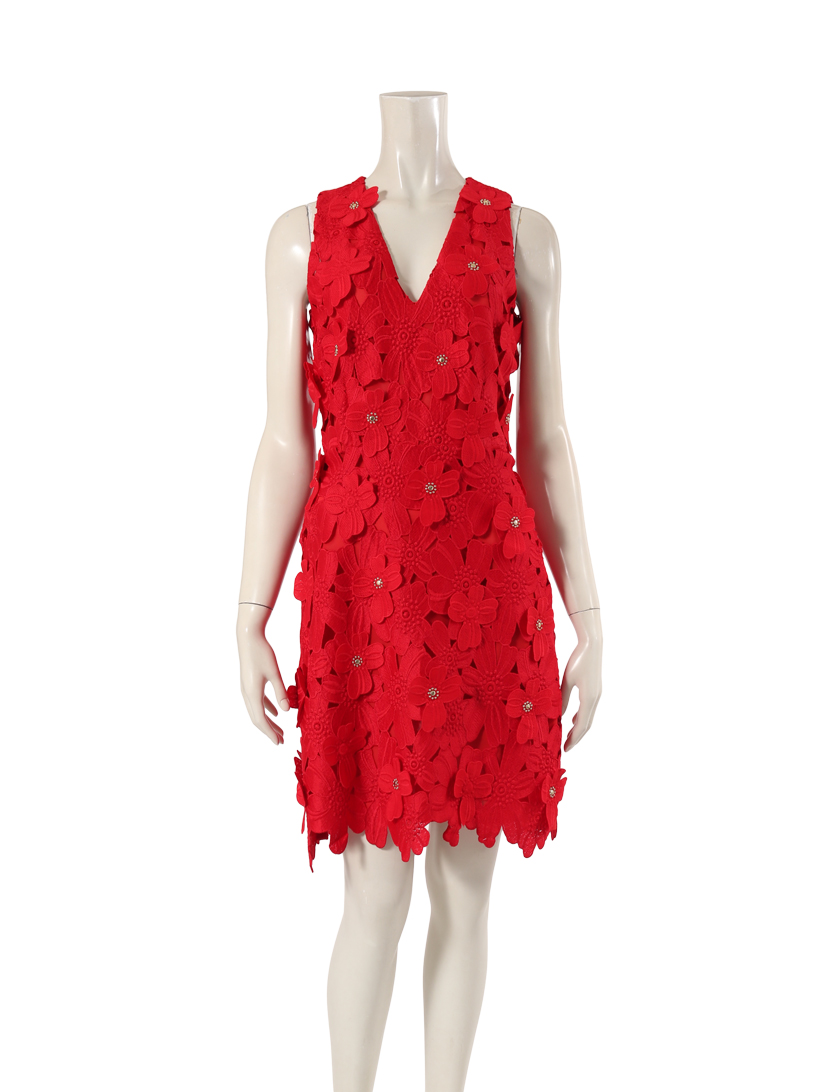 マイケルマイケルコース Michael Michael Kors ワンピース 花柄 レース ノースリーブ 赤 ハイブランド ブランド専門の中古通販サイト