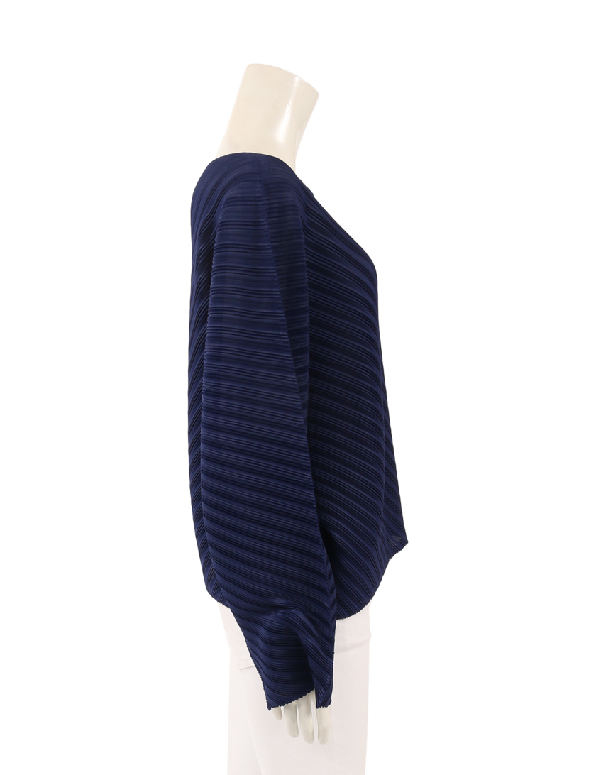 プリーツプリーズ(PLEATS PLEASE)|カットソー|ネイビー|プリーツ|ハイブランド・ブランド専門の中古通販サイト(346459)