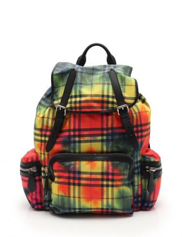 バーバリー(BURBERRY)リュックサック|バックパック|チェック柄|ナイロン|レザー|マルチカラー|巾着柄|ヴィンテージ加工|タイダイ|19SS|ハイブランド・ブランド専門の中古通販サイト(347695)
