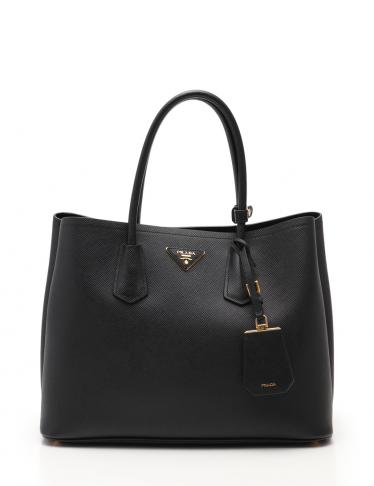 PRADA・バッグ・ダブルバッグ トートバッグ サフィアーノレザー 黒