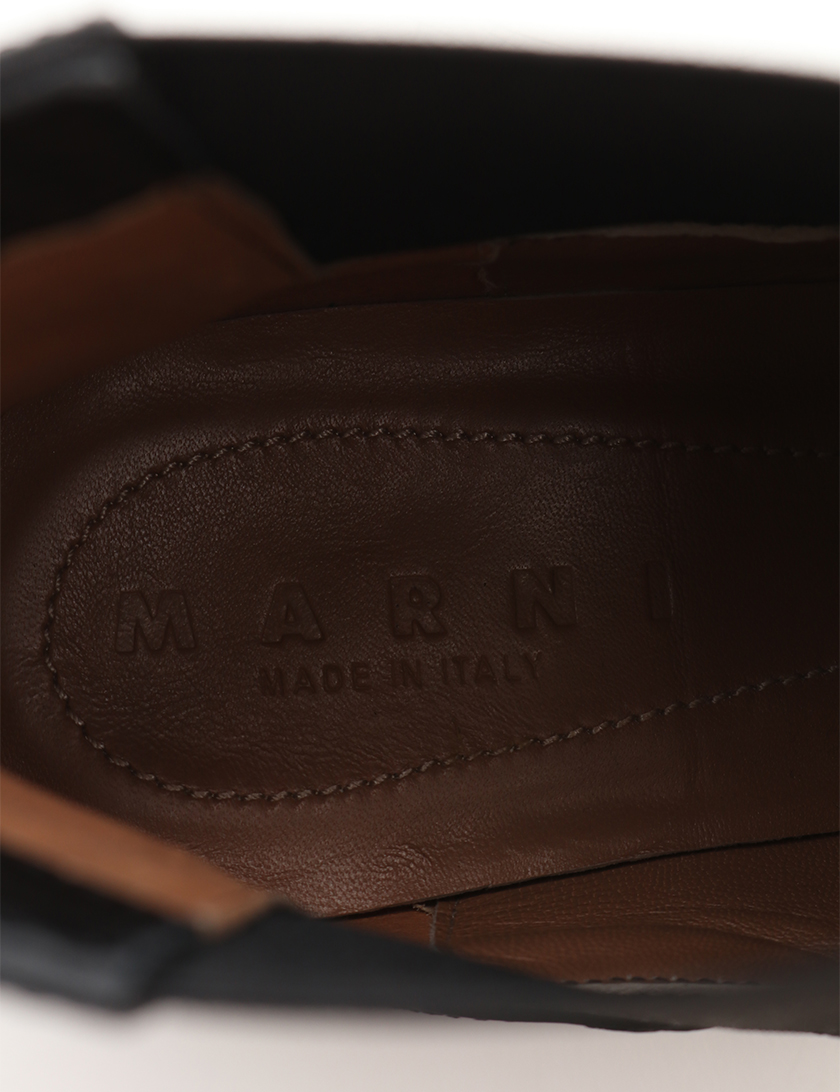 マルニ(MARNI)|ショートブーツ|レザー|黒|ゴールド|サイドゴア|リボン|ハイブランド・ブランド専門の中古通販サイト(350745) マルニ(MARNI)|ショートブーツ|レザー|黒|ゴールド|サイドゴア|リボン|ハイブランド・ブランド専門の中古通販サイト(350745)