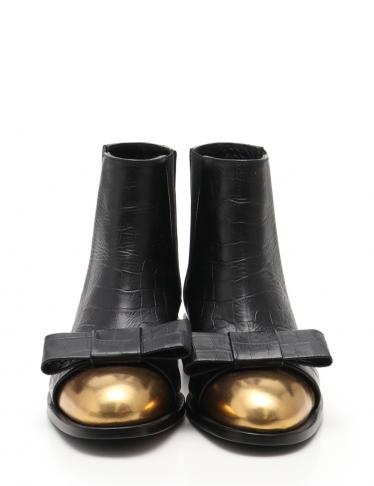 マルニ(MARNI)|ショートブーツ|レザー|黒|ゴールド|サイドゴア マルニ(MARNI)|ショートブーツ|レザー|黒|ゴールド|サイドゴア