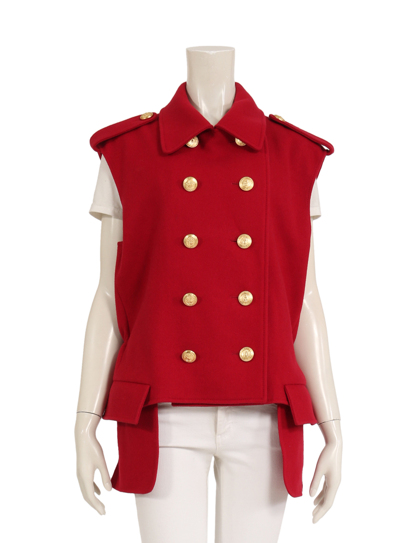 クリスチャンディオール(Christian Dior)|ジャケット|ノースリーブ|ウール|赤|ハイブランド・ブランド専門の中古通販サイト(349014)