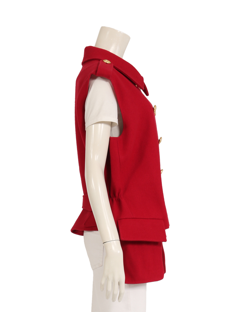 クリスチャンディオール(Christian Dior)|ジャケット|ノースリーブ|ウール|赤|ハイブランド・ブランド専門の中古通販サイト(349014)