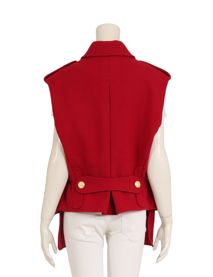 クリスチャンディオール(Christian Dior)|ジャケット|ノースリーブ|ウール|赤|ハイブランド・ブランド専門の中古通販サイト(349014)