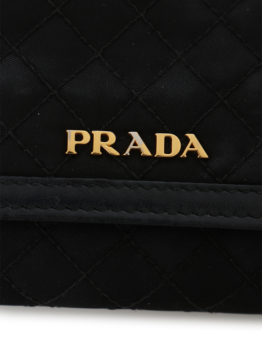 プラダ(PRADA)|ショルダーウォレット|ナイロン|レザー|黒|キルティング|2WAY|ハイブランド・ブランド専門の中古通販サイト(347682)