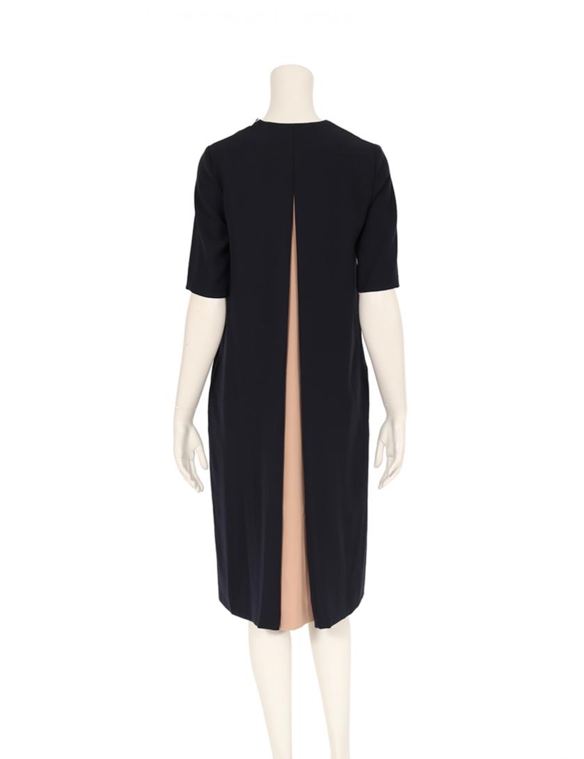 リック Reyc ワンピース Vネック ネイビー ベージュ ハイブランド ブランド専門の中古通販サイト