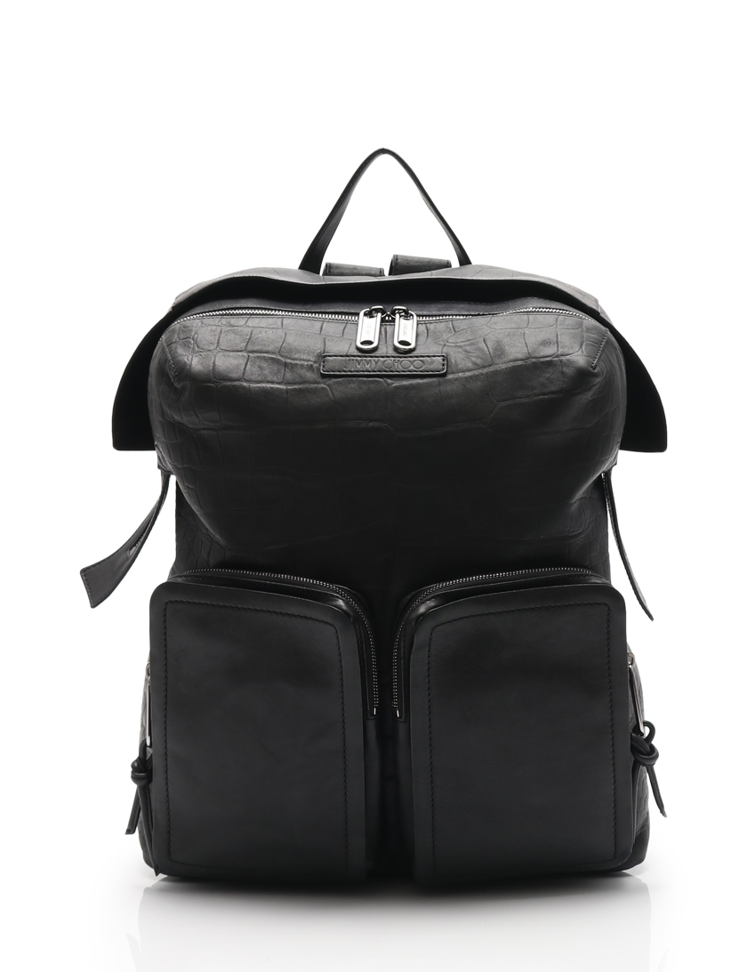 ぐるー。Jimmy Choo ライトグレー レザーリュック　バッグ Jimmy Choo ライトグレー レザーリュック