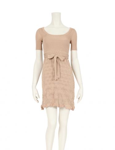 エムミッソーニ M Missoni ニットワンピース コットン ピンクベージュ ハイブランド ブランド専門の中古通販サイト