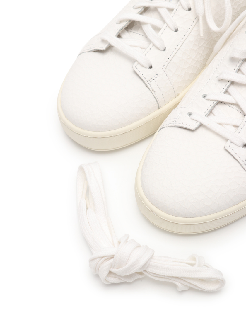 サントーニ Santoni レースアップ スニーカー レザー 白 ハイブランド ブランド専門の中古通販サイト