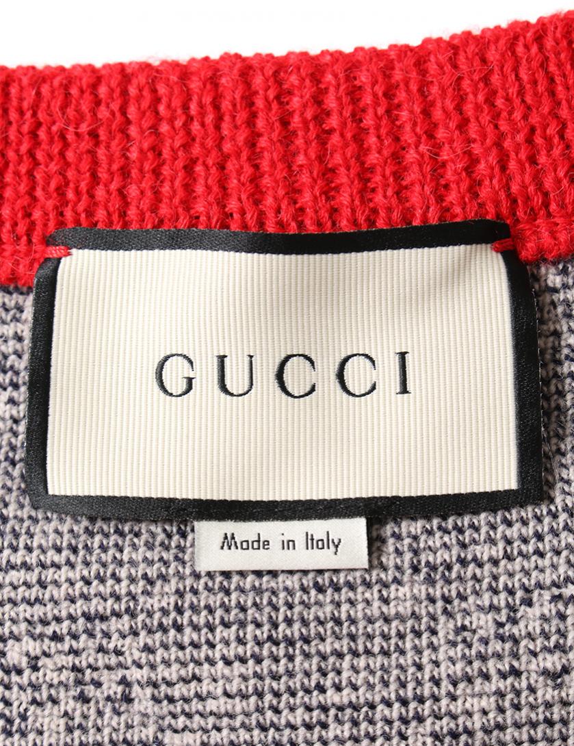 グッチ Gucci ワンピース ウール ネイビー 赤 ハイブランド ブランド専門の中古通販サイト